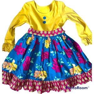 Eleanor Rose golden floral dress size 5-6
